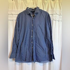 Tommy Hilfiger Navy Striped Dress Shirt